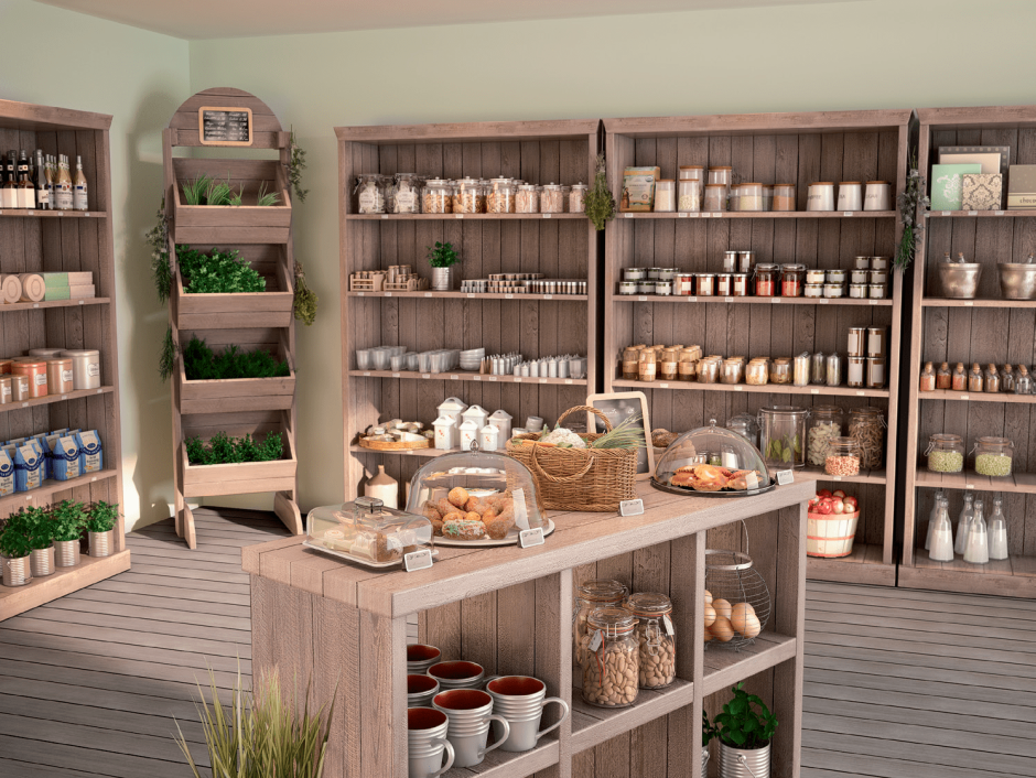 Деревянные стеллажи для магазина косметики