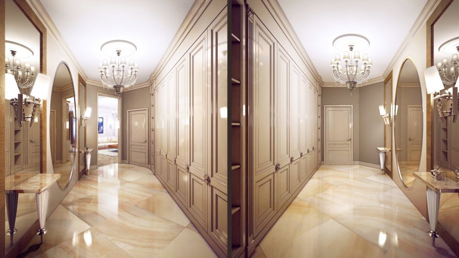 Длинные коридоры в классическом стиле