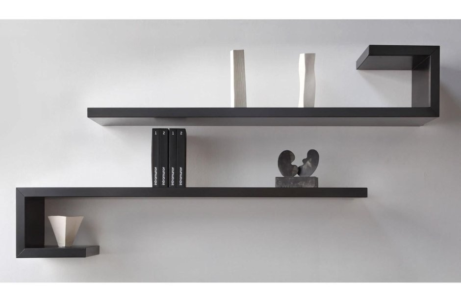 Полки черные настенные