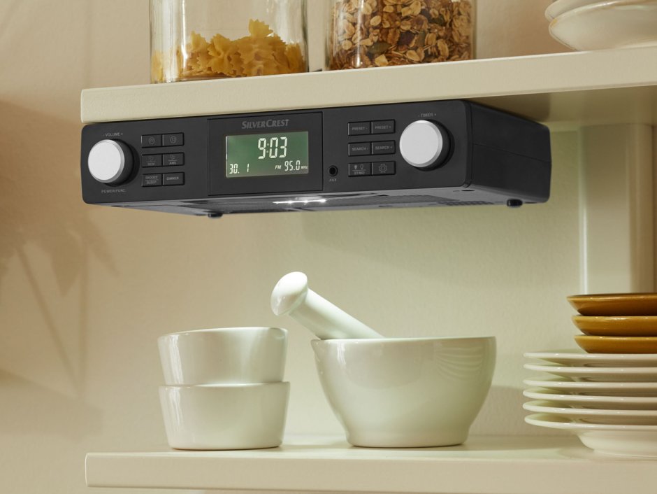 Радио кухонные подвесные Silvercrest fm с RDS, ЖК-дисплей