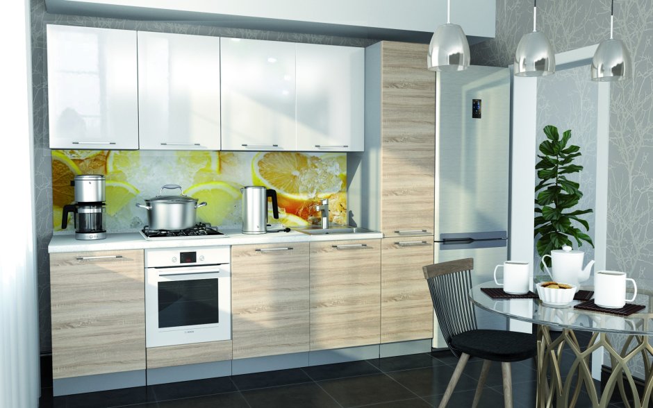 Кухня дуб сонома светлый