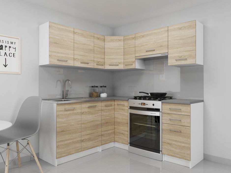 Кухня дуб сонома светлый