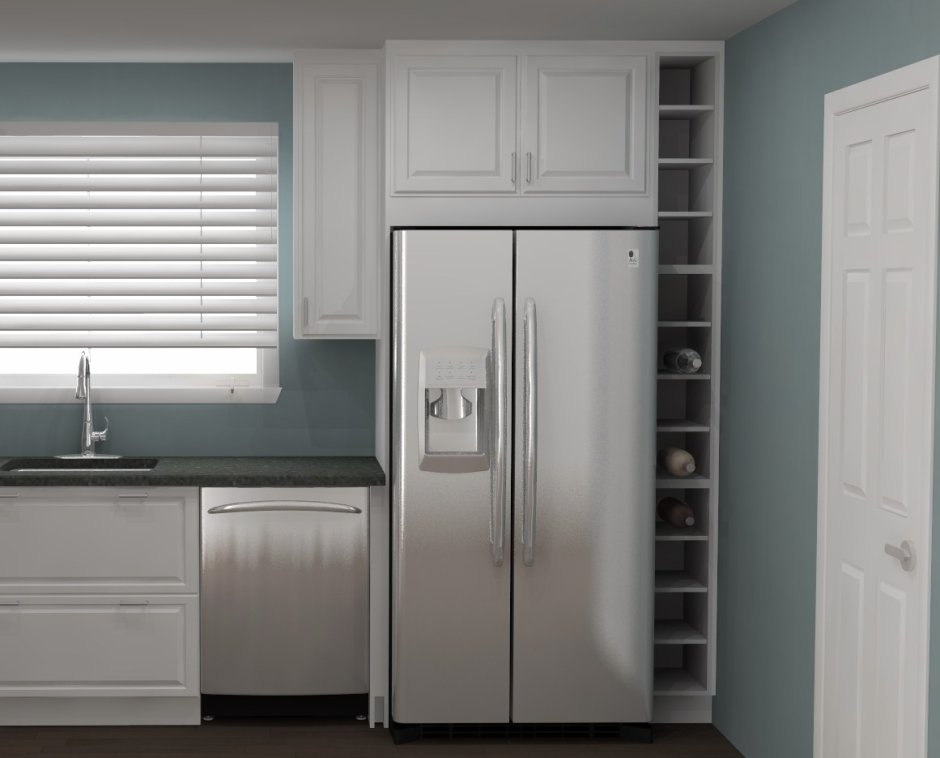 Кухонный шкаф над холодильником