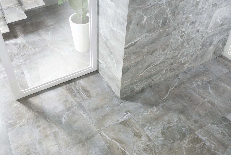 Керамогранит серый мрамор в интерьере