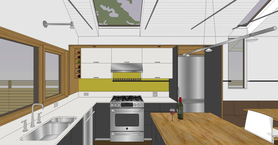 Кухонный гарнитур в скетчап