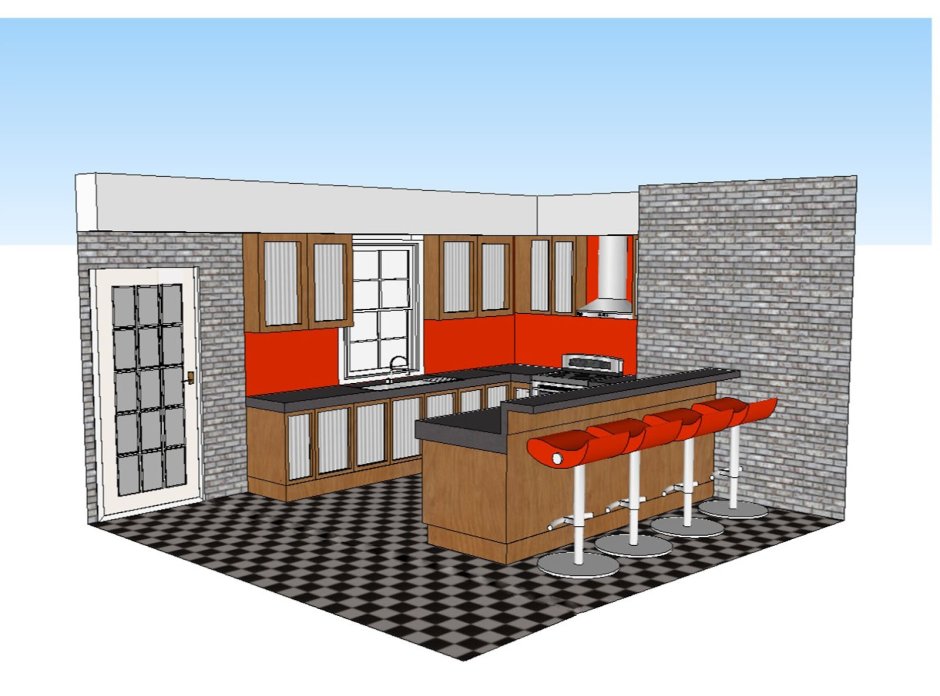 Кухня в скетчапе