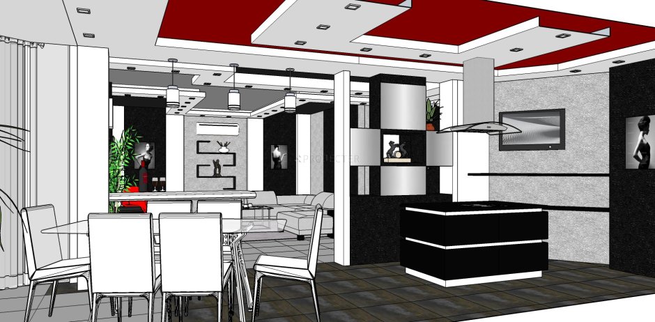 Проект кухни скетч