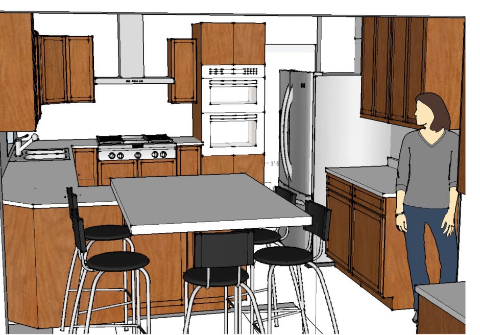 Кухня в скетчап