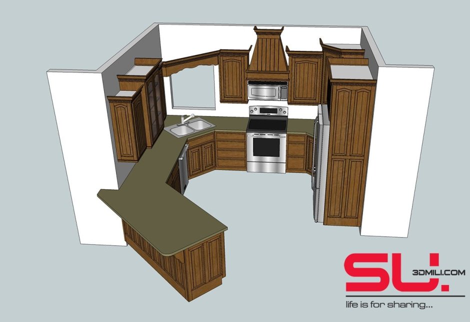Кухонный гарнитур Sketchup