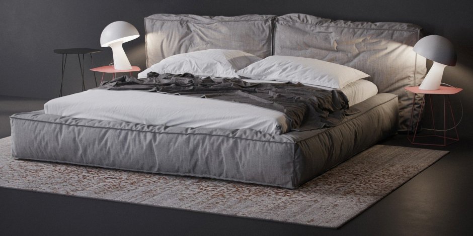 Кровать двуспальная обтянутая