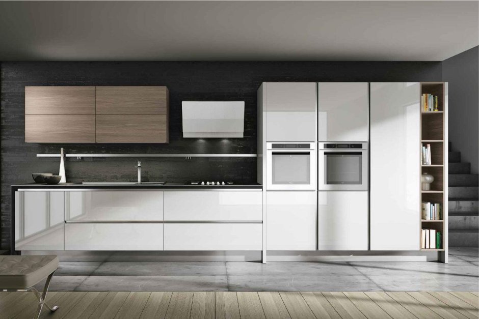 Кухни с вертикальным профилем gola