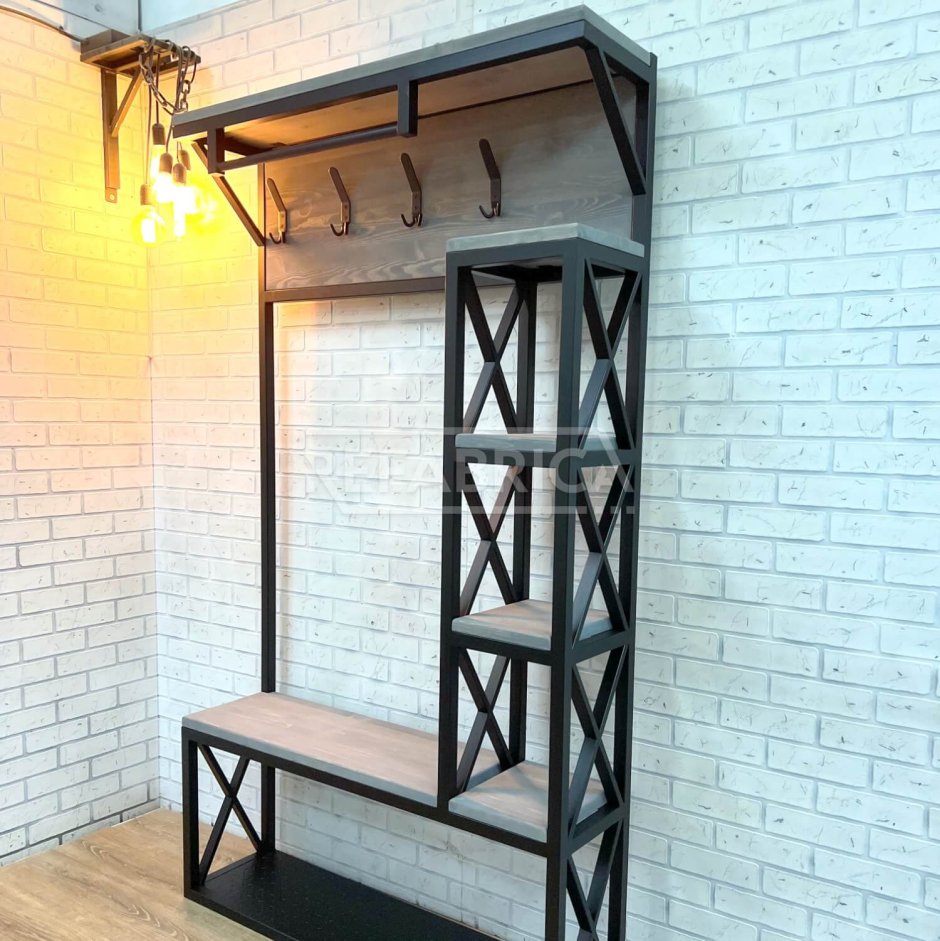 Вешалка в прихожую в стиле лофт из металла
