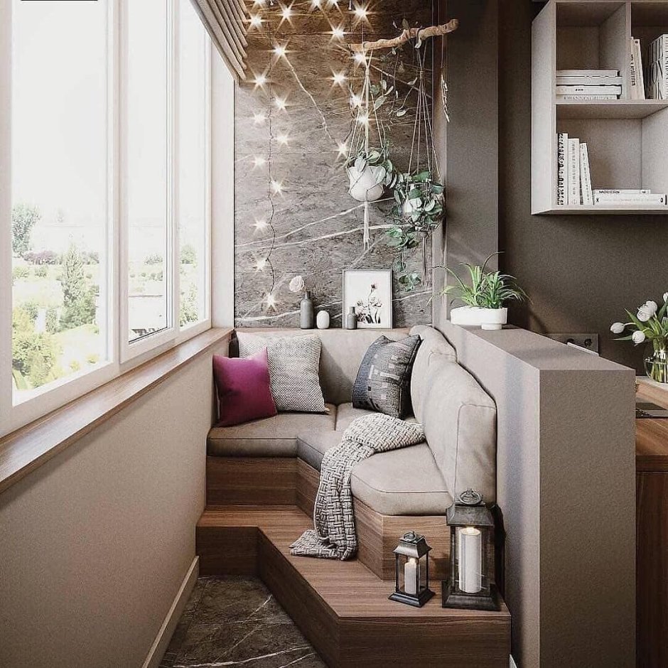 Зона отдыха на балконе