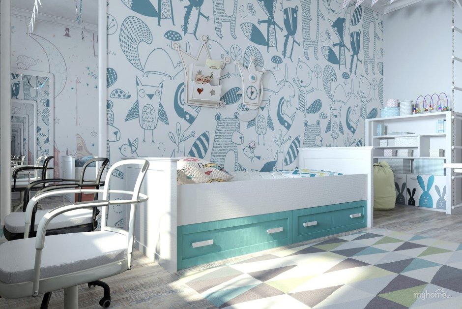 Стильные обои для детской комнаты мальчику