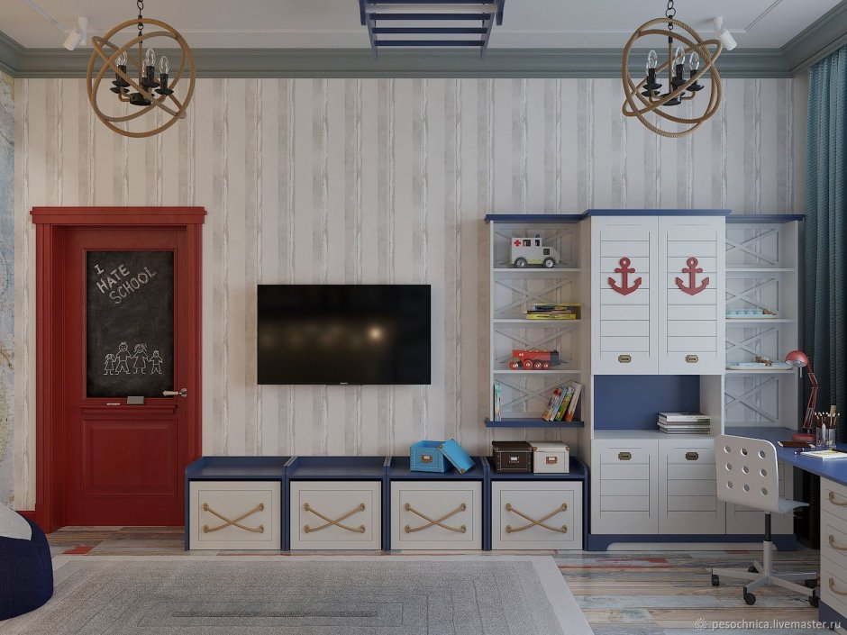 Детская мебель для мальчика в морском стиле