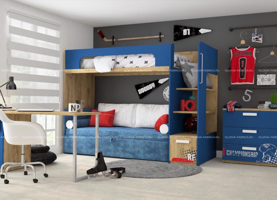 Кровать чердак клюква Джуниор