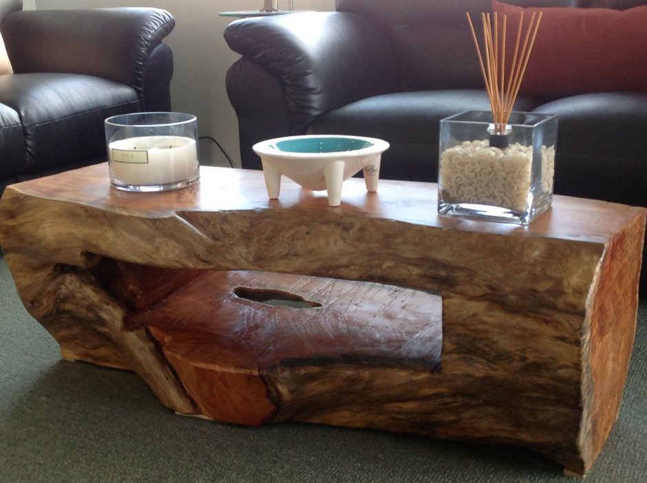 Журнальный столик из ствола дерева
