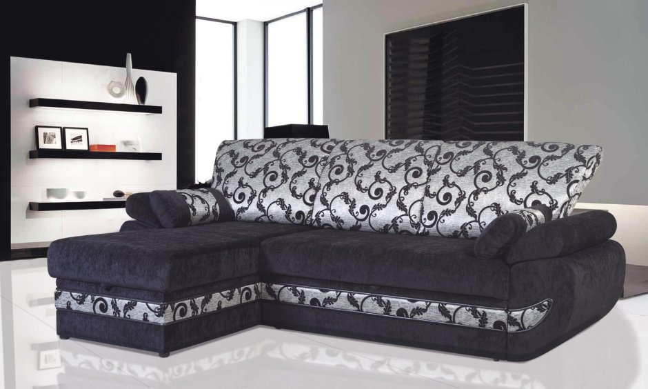 Серо фиолетовый диван