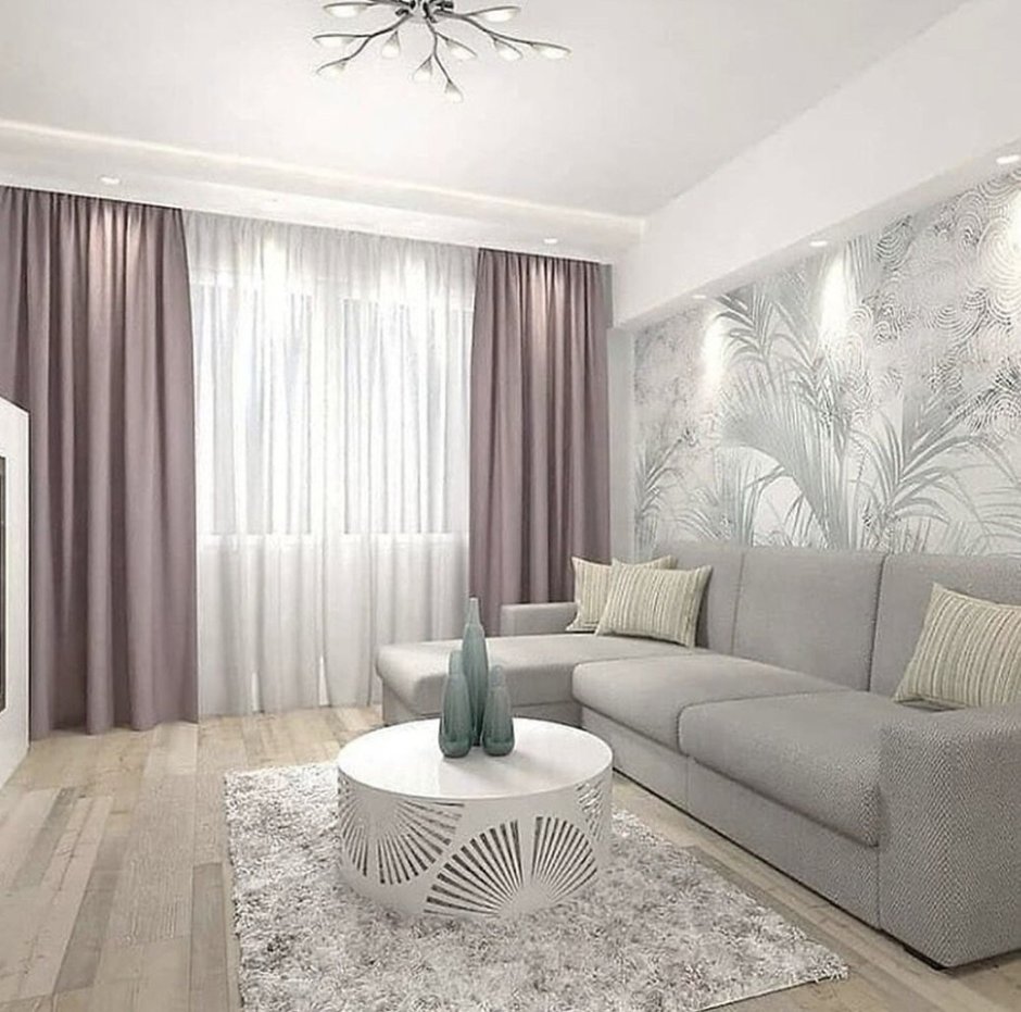 Гостиная в серых тонах