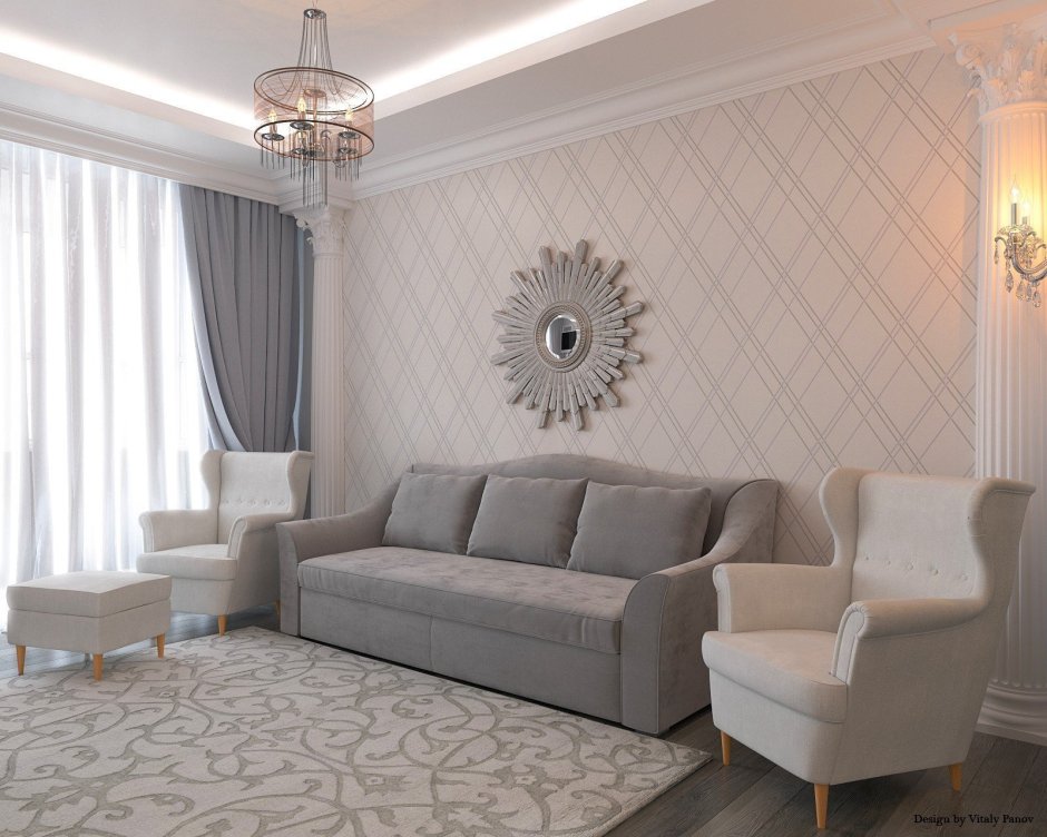 Гостиная в свежи тонах