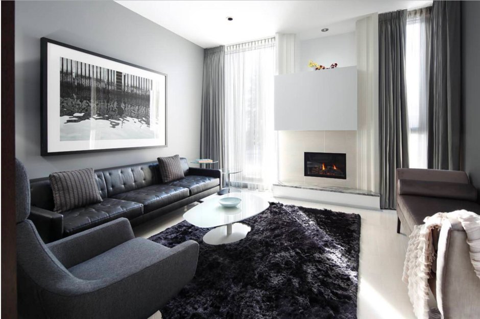 Гостиная в сером цвете