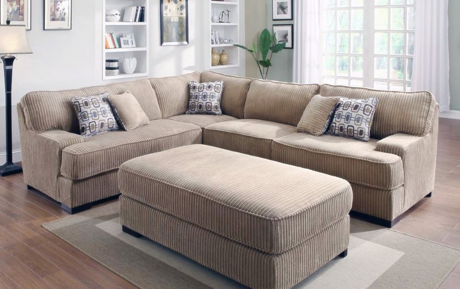 Черный угловой диван