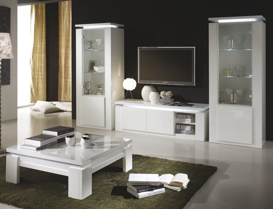 Шкаф витрина Версаль Модерн белый глянец