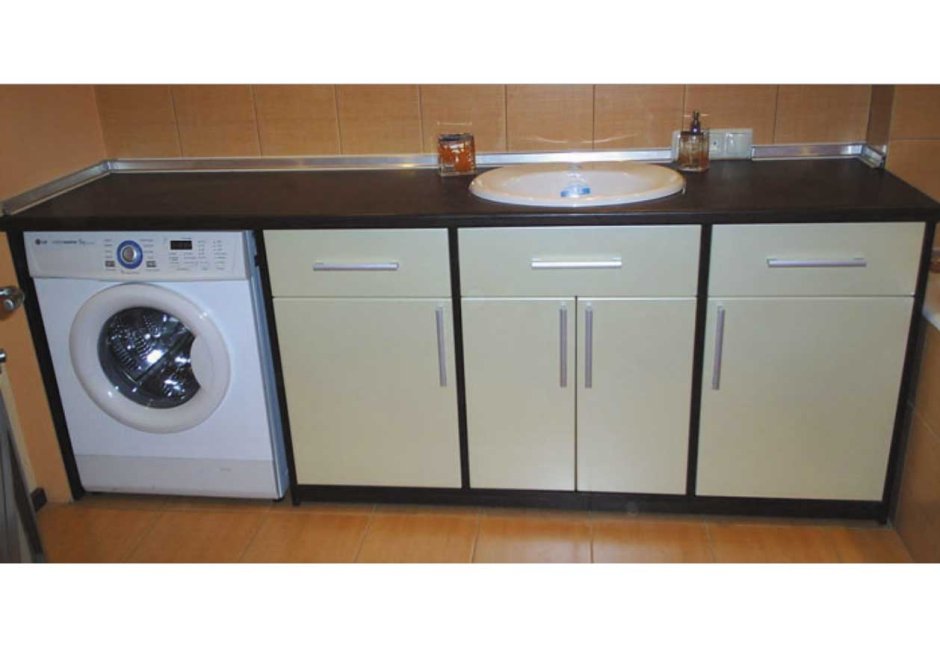 Тумба под стиральную машину со столешницей на кухню