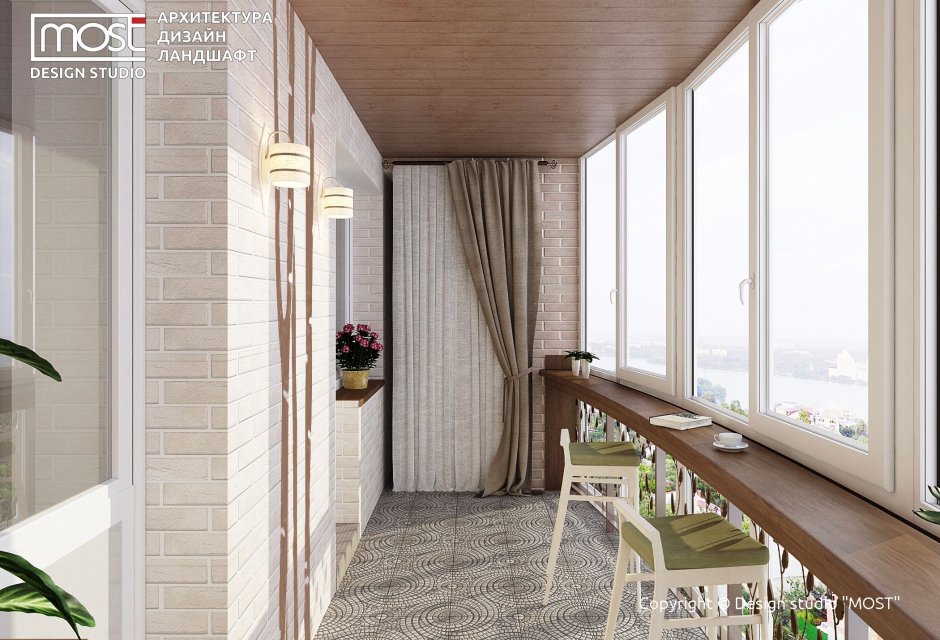 Интерьер балкона