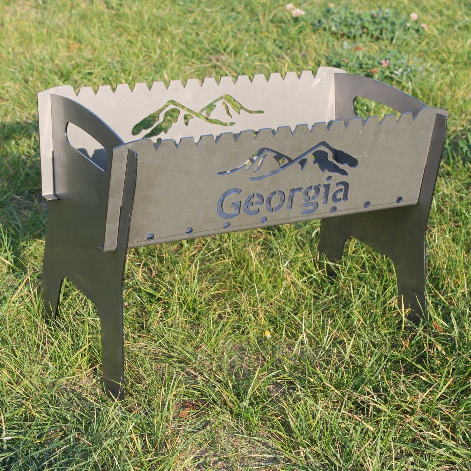 Мангал с надписью марки авто