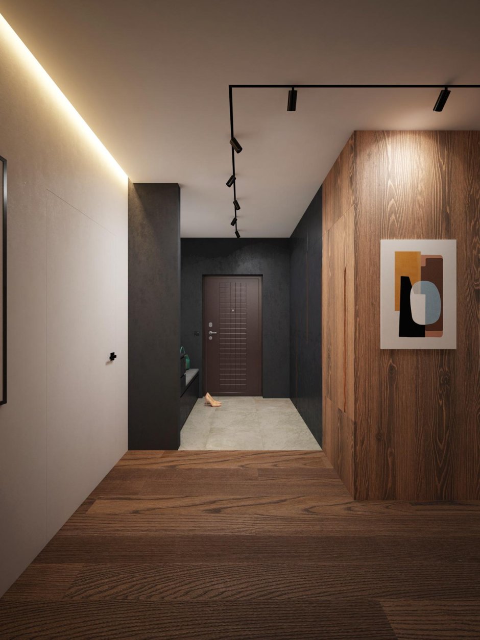 Трековые светильники в прихожей