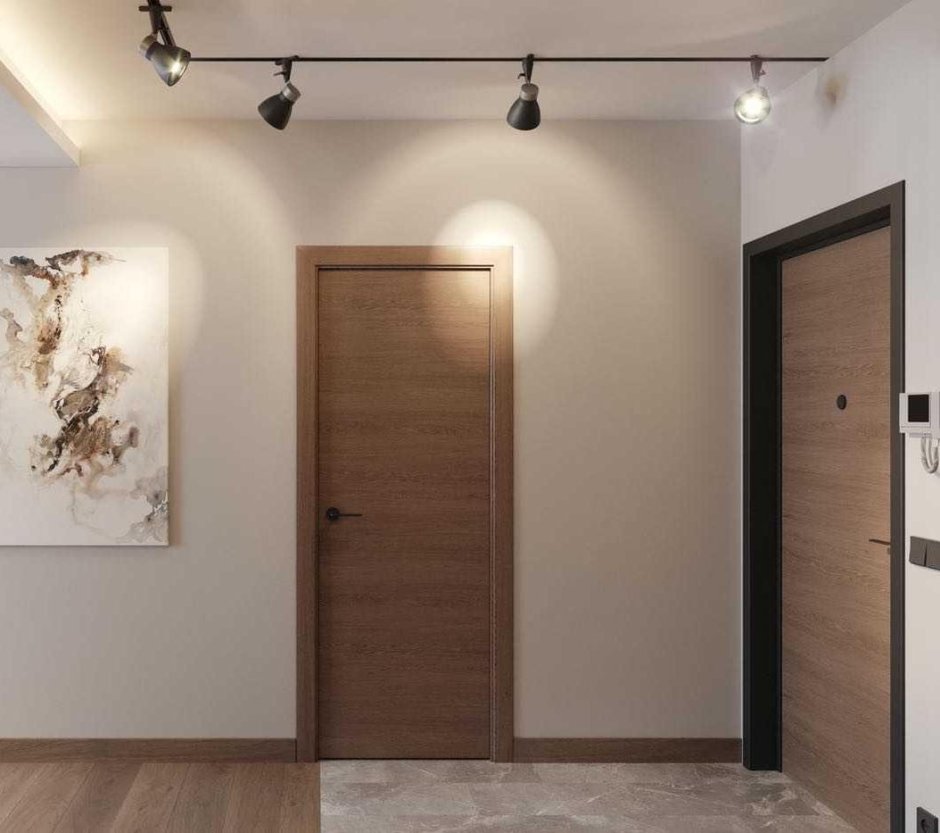 Освещение в узком коридоре линиями