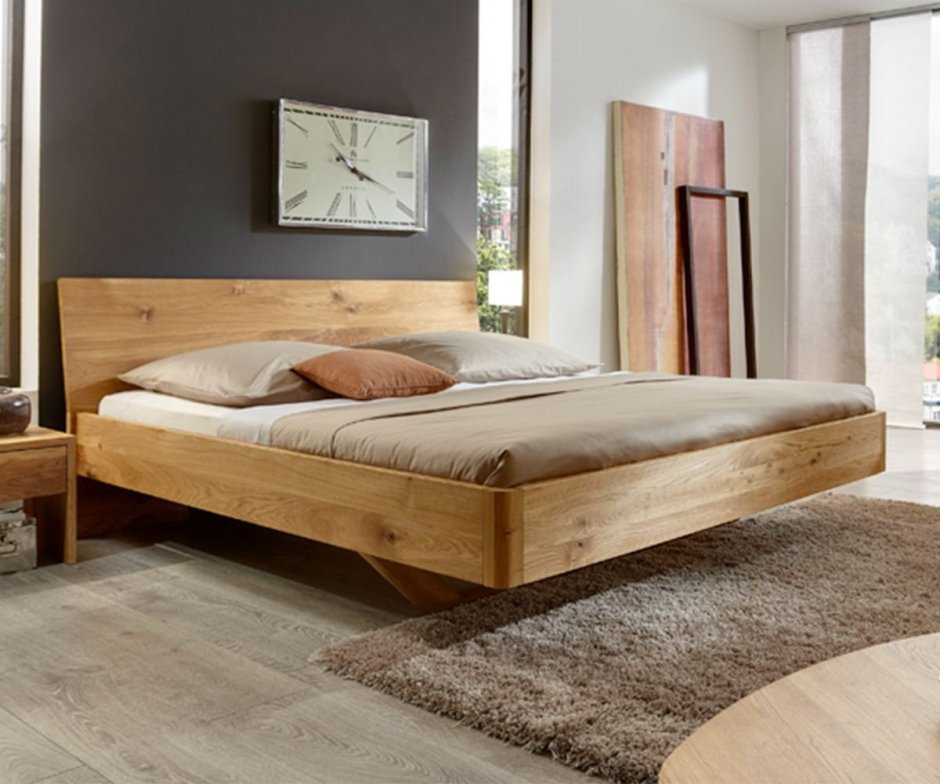 Современные деревянные кровати двуспальные