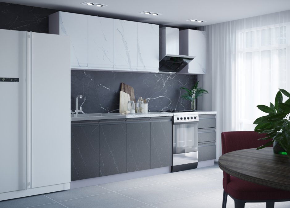 Кухня скала ДСВ мрамор Арктик