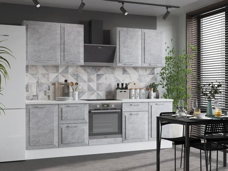 Кухня скала ДСВ мрамор Арктик