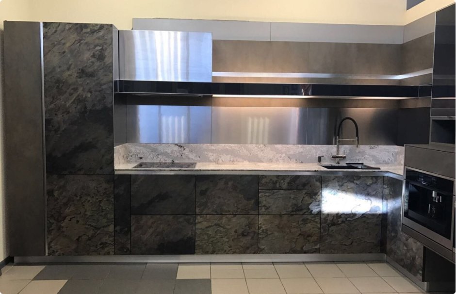 Столешница и фартук под мрамор для кухни
