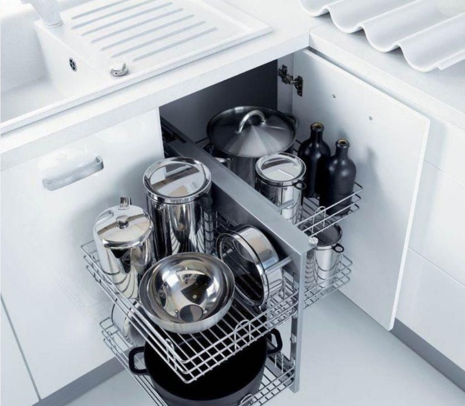 Угловые ящики в кухонном гарнитуре