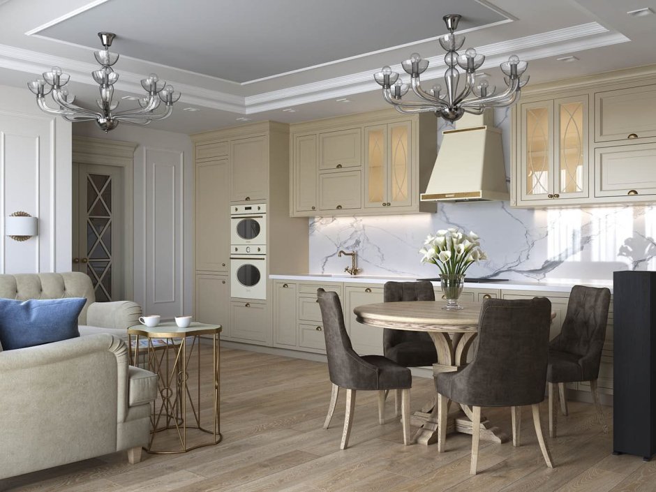 Кухня гостиная в американском стиле