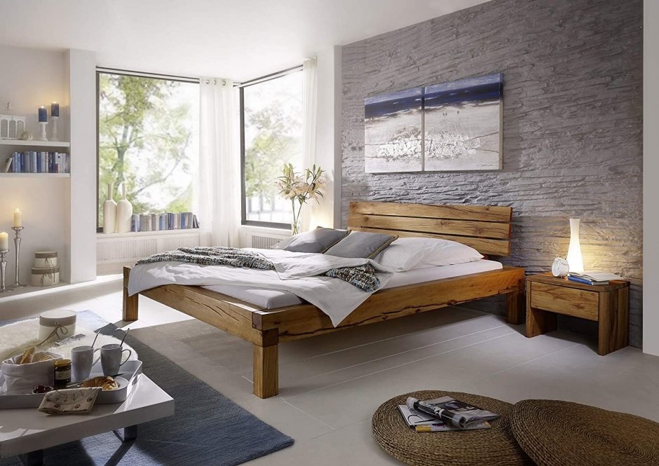 Планировки спальни с деревянной мебелью