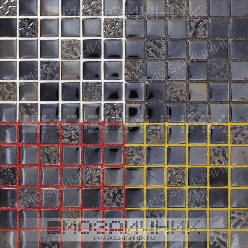 Серая мозаика с черной затиркой