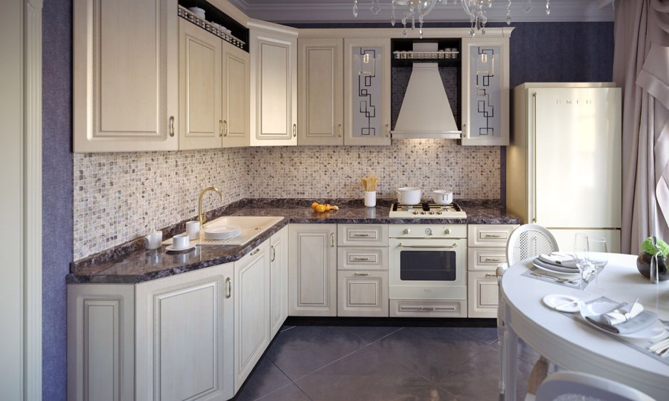 Роскошная светлая кухня