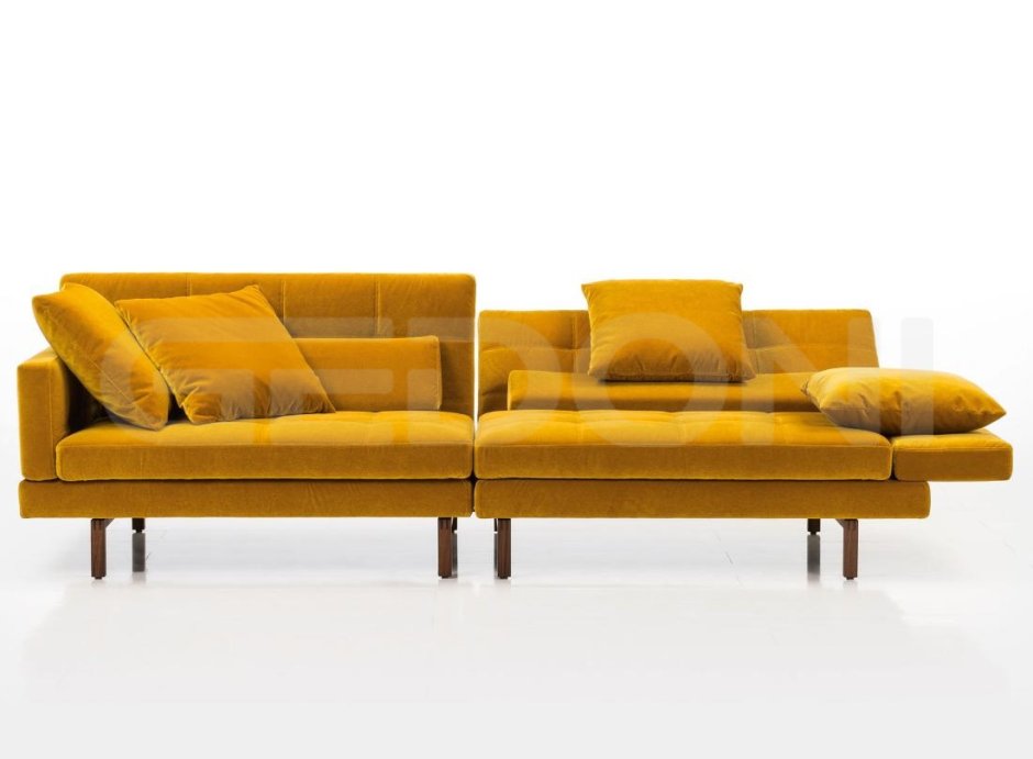 Горчичный современный диван