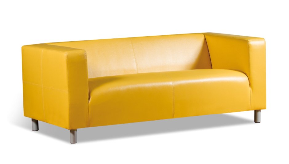Офисный диван кожзам желтый
