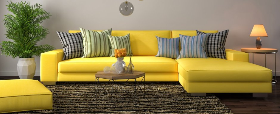 Диван кровать желтый