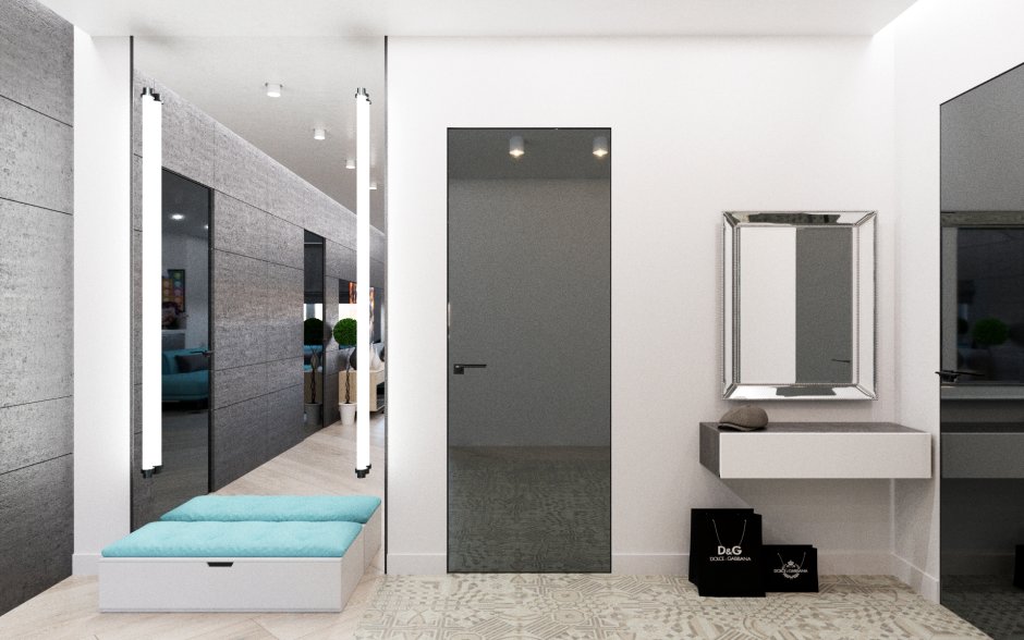 Коридор стиль Минимализм зеркало