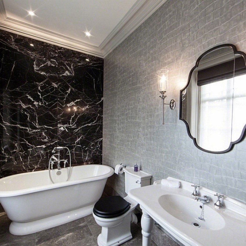 Черно-белая ванная комната