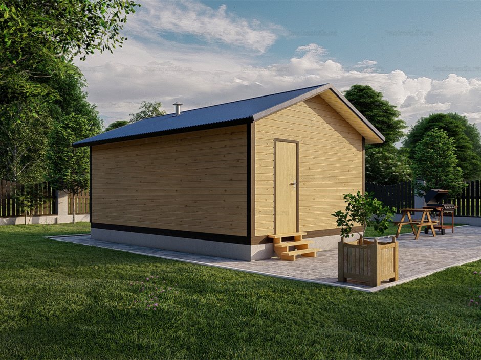 Двускатная кровля в каркасной бане