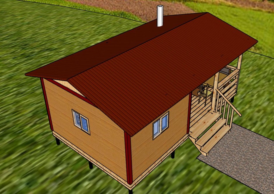 Баня 3х6 двускатная кровля