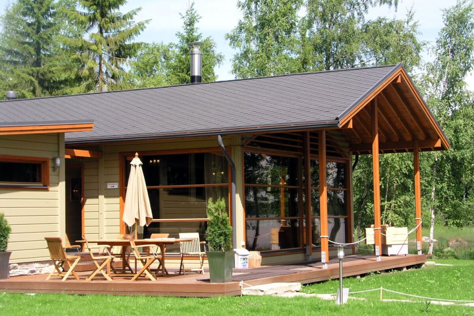 Баня с открытой террасой