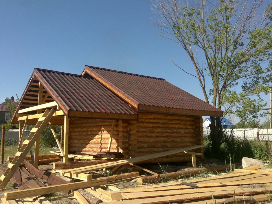 Крыша баня сруб бани